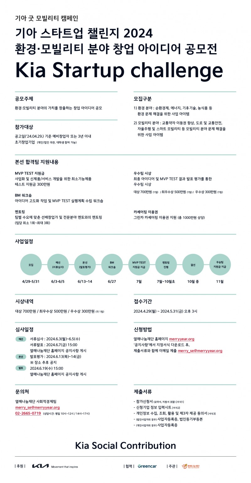 기아 '스타트업 챌린지' 홍보 포스터.(사진=기아)