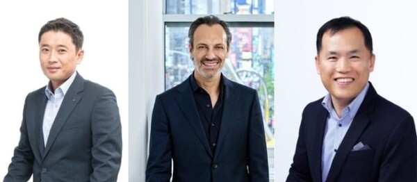 (왼쪽부터)박태호중국법인장,조반니발렌티니북미법인장,나정균일본법인장.