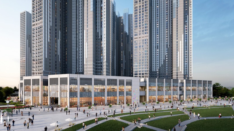 고양 장항 카이브 유보라 상업시설 투시도