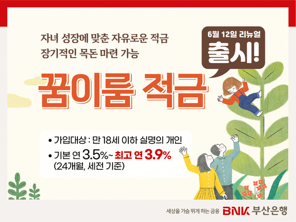 BNK부산은행, ‘꿈이룸 적금’ 리뉴얼 출시