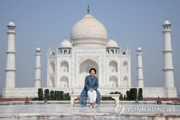 김정숙 여사 타지마할 방문 (사진=연합뉴스)