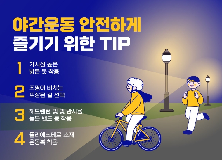 "여름철 야간 야외 운동, 안전사고에 더 유의해야"