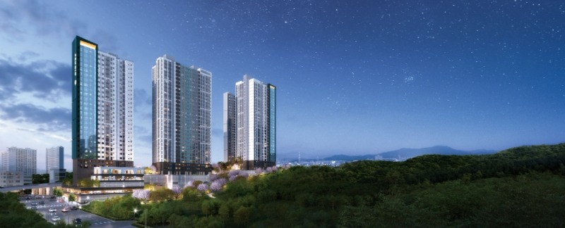 마포 성산 모아타운 1구역 전체 투시도.(사진=대우건설)