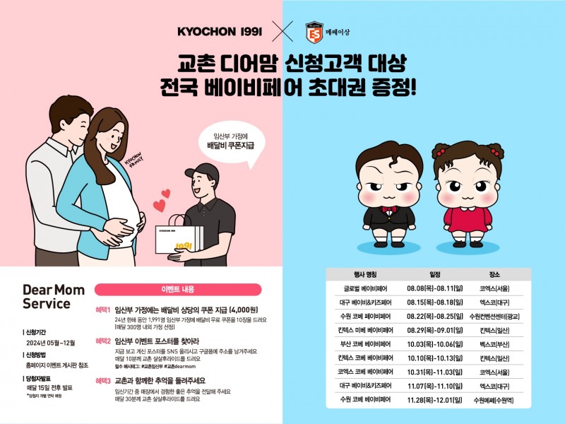 교촌치킨, ‘교촌 디어맘’ 베이비페어 초대권 증정