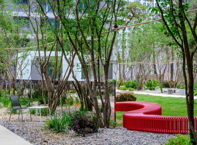 올림픽파크 포레온의 특화 정원, 예원(藝園, Artistic Bosque).(사진=현대건설)