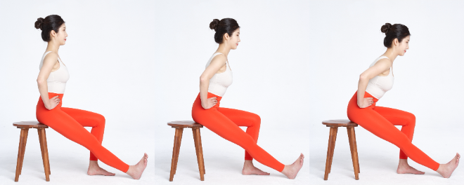 햄스트링 스트레칭 자세. 사진=자생한방병원