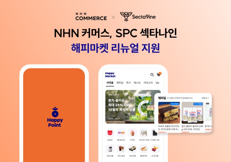 NHN 커머스, SPC 섹타나인 온라인 몰 '해피마켓'에 ‘샵바이 프리미엄’ 지원