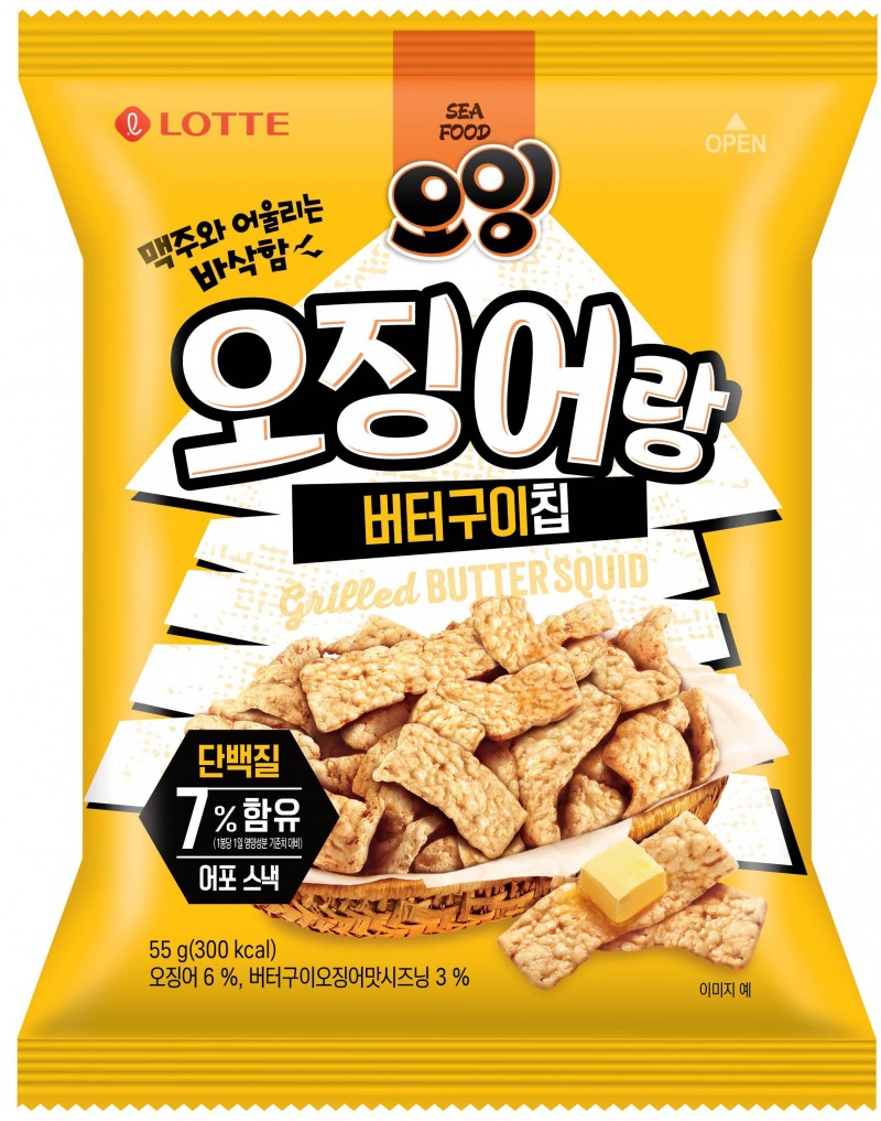 롯데웰푸드, ‘오잉 오징어랑 버터구이칩’ 선보여