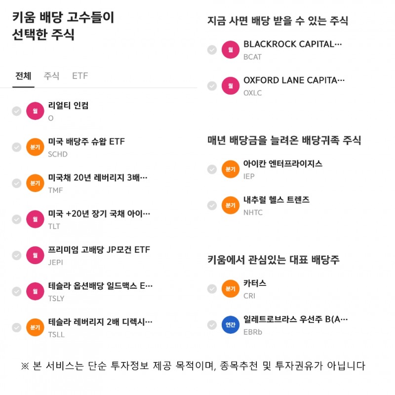 키움증권 ‘미국주식 배당 시뮬레이션’ 서비스 출시