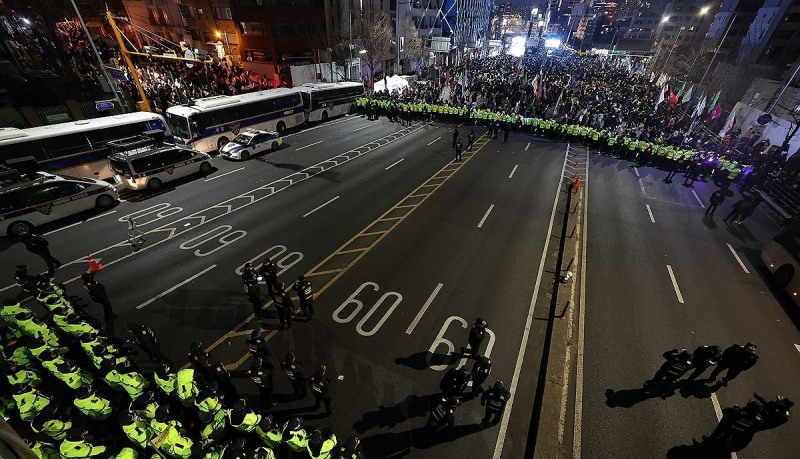 양방향 차단된 한남대로(사진=연합뉴스)