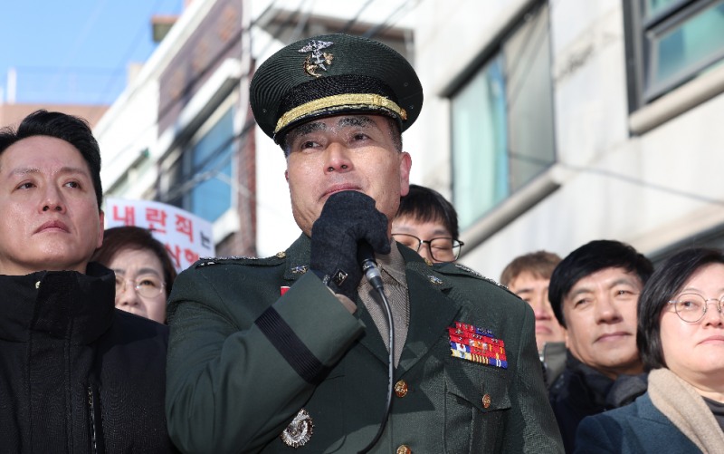 '1심 무죄' 발언하는 박정훈 전 수사단장(사진=연합뉴스)