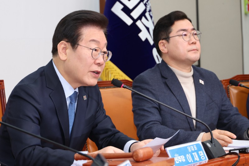 최고위에서 발언중인 이재명 대표(사진=연합뉴스)
