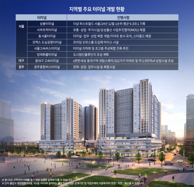 “대도시 터미널 부지 아파트 뜬다”…‘교통 허브’가 ‘신흥 부촌’ 탈바꿈