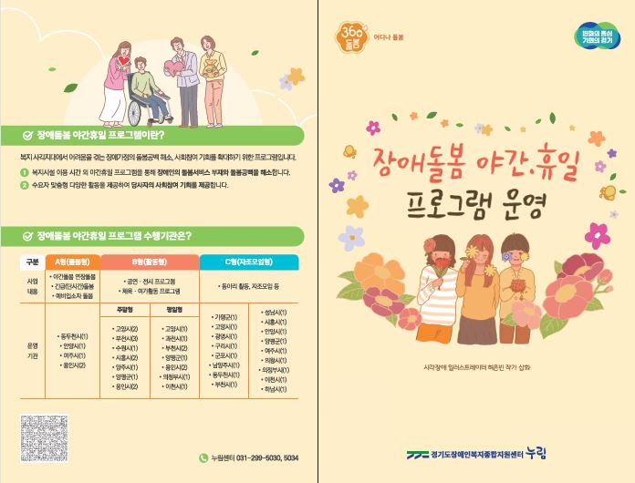 2025 장애돌봄 야간·휴일 프로그램 리플렛
