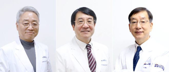 분당차병원 폐식도센터 심영목 교수, 혈액종양내과 임호영 교수, 신경과 허지회 교수. 사진=차병원