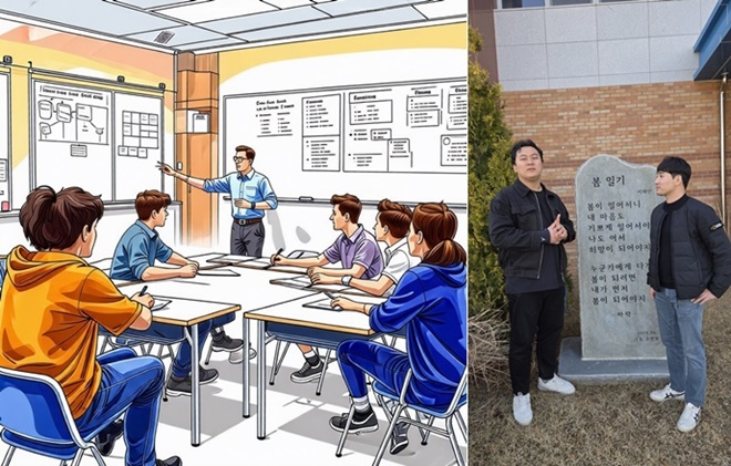 토론이미지(AI)/박해완(좌), 방치형(우)지도교사.(제공=전주소년원)