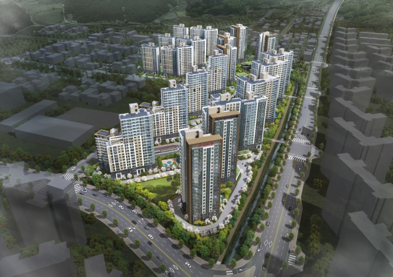힐스테이트 죽림더프라우드 조감도.(사진=현대건설)