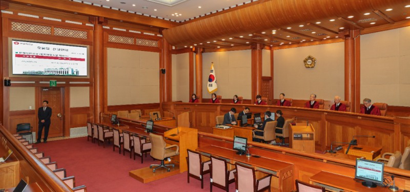 한덕수 국무총리 탄핵심판 선고가 열리는 헌법재판소 심판정(사진=연합뉴스)