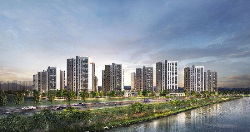 e편한세상 대장 퍼스티움 단지 투시도.(사진=DL이앤씨)