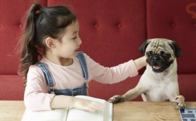 강아지와 교감하며 동물생명의 소중함을 배우는 어린이 모습