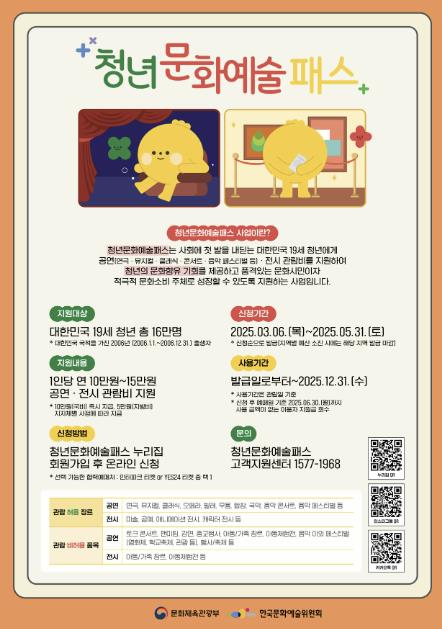 “청년문화예술패스 지원사업” 안내