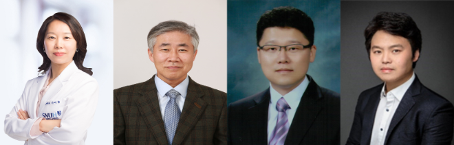 (왼쪽부터) 서울대병원 융합의학과 나이랑 교수·신경외과 백선하 교수, 서울대 융합과학기술대학원 박원철 교수, 상하이교통대 릉대순 교수. 사진=서울대병원