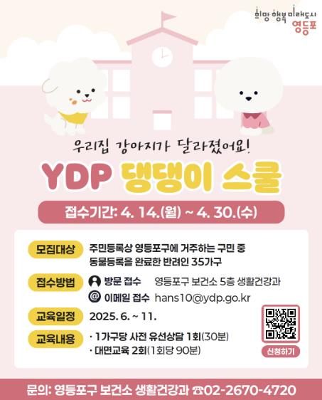 YDP 댕댕이 스쿨 홍보 포스터