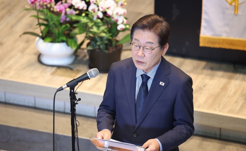 성남주민교회에서 기자회견 하는 이재명 후보(사진=연합뉴스)