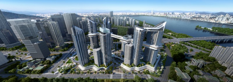 HDC현대산업개발이 용산정비창 전면1구역에 제안한 ‘더 라인 330’ 전경.(사진=HDC현대산업개발)