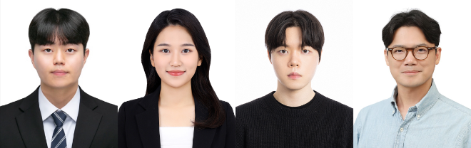 (왼쪽부터) 동국대 전자전기공학과 박용진(석사), 임은진(석사과정 수료), 이승준 석사과정생, 김성준 교수. 사진=동국대
