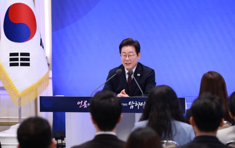 이재명 대통령, 취임 30일 기자회견(사진=연합뉴스)