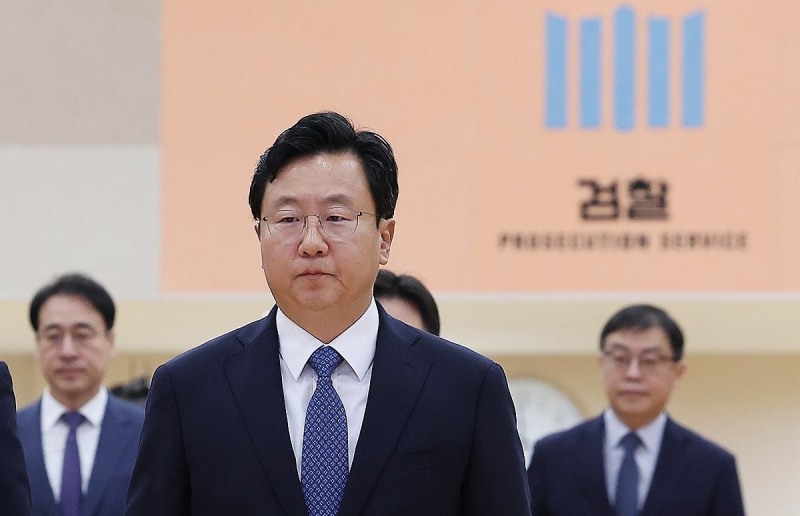 취임식장 들어서는 정진우 신임 중앙지검장(사진=연합뉴스)