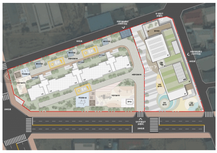 신축건물 사업배치도