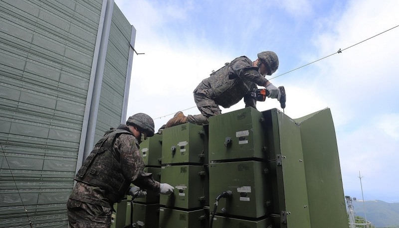 군, 고정식 대북 확성기 철거(사진=연합뉴스)