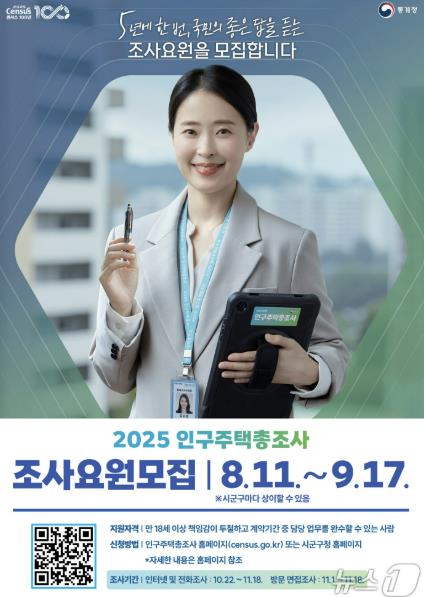 괴산군, 2025 인구주택총조사 조사요원 모집