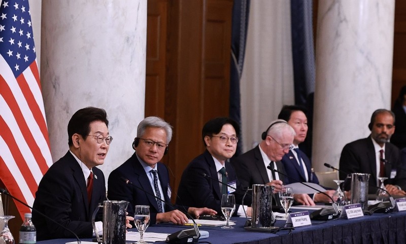이재명 대통령, 한미 비즈니스 라운드 테이블 연설(사진=연합뉴스)