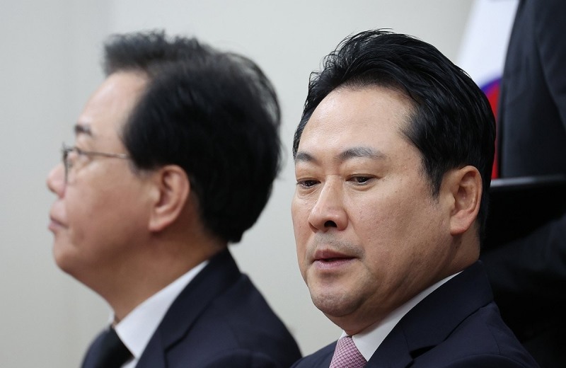 최고위원회의 참석한 장동혁 대표-송언석 원내대표(사진=연합뉴스)
