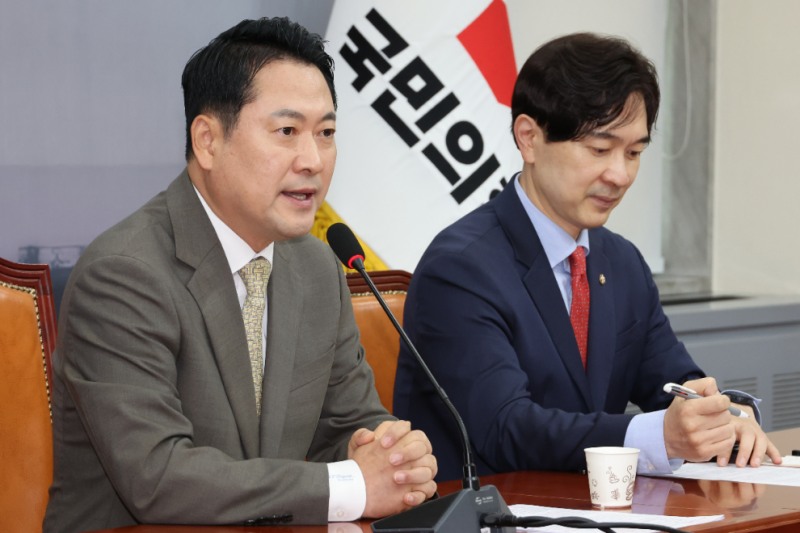 정청래 교섭단체대표 연설 비판하는 장동혁 대표(사진=연합뉴스)