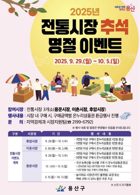 2025 용산구 전통시장 추석 명절 이벤트