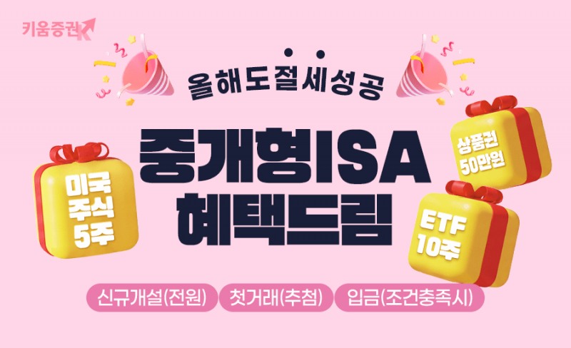 키움증권, 중개형ISA 혜택드림 이벤트 진행