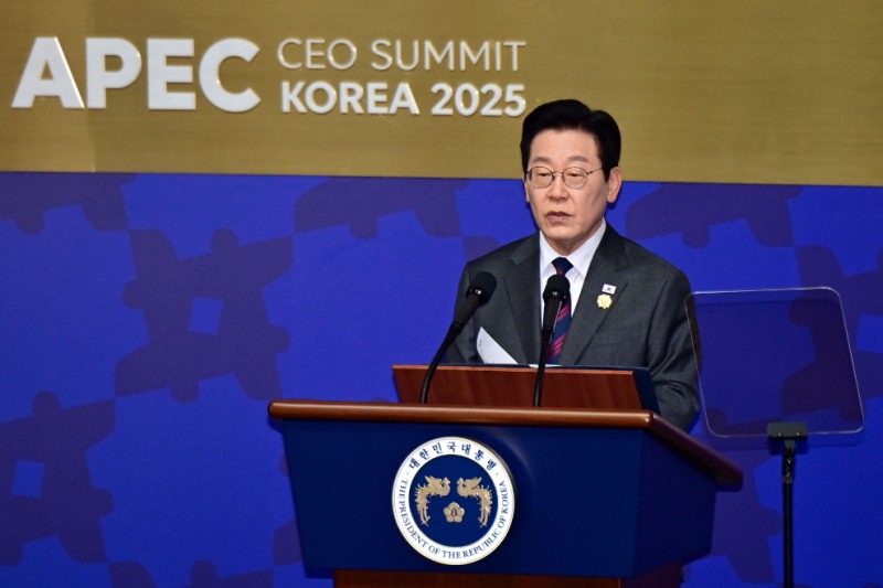 이재명 대통령, APEC CEO 서밋 특별연설(사진=연합뉴스)