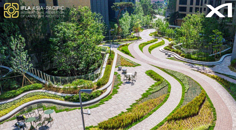 IFLA Award에서 수상한 ‘메이플자이’ 조경 이미지.(사진=GS건설)