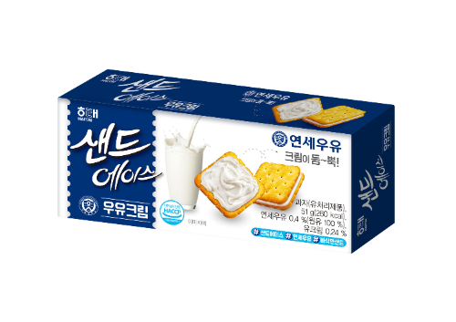 연세유업·해태제과, '샌드에이스 우유크림' 협업 제품 공개