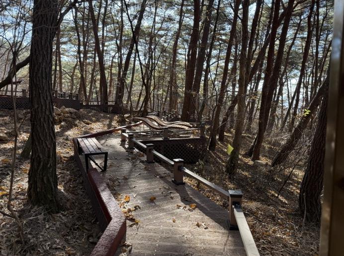 운곡솔바람숲길 데크 쉼터 전경