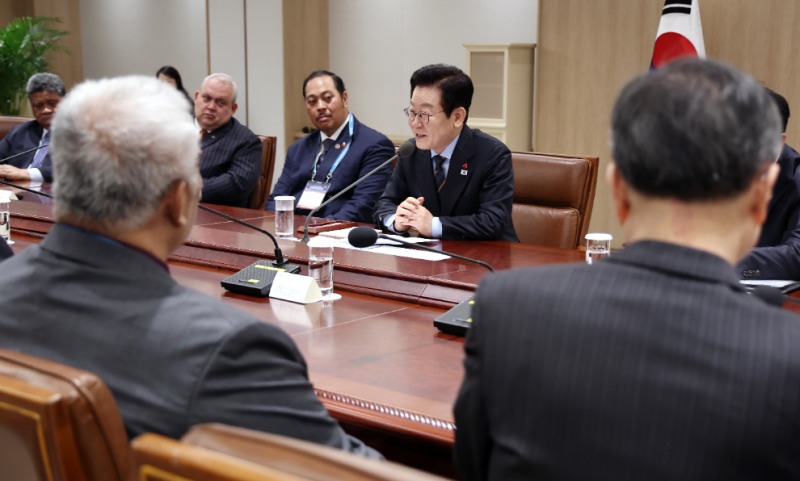 이재명 대통령, 태평양도서국 외교장관 단체 접견(사진=연합뉴스)