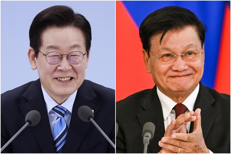 이재명 대통령(왼쪽)과 통룬 시술릿 라오스 국가주석(사진=연합뉴스)