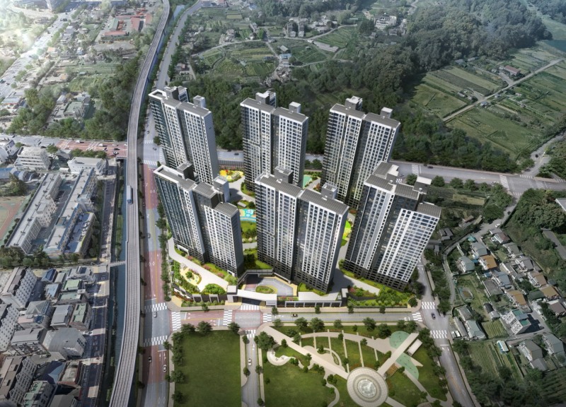 용인 푸르지오 클루센트 조감도.