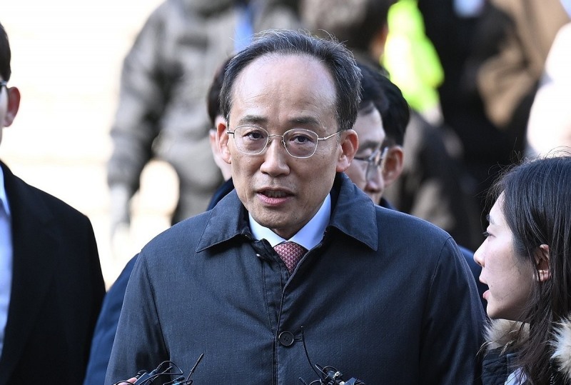 국민의힘 추경호 의원, 서울중앙지방법원 출석(사진=연합뉴스)