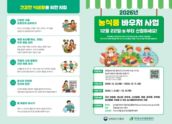 2026년 농식품 바우처 지원사업 신청 접수