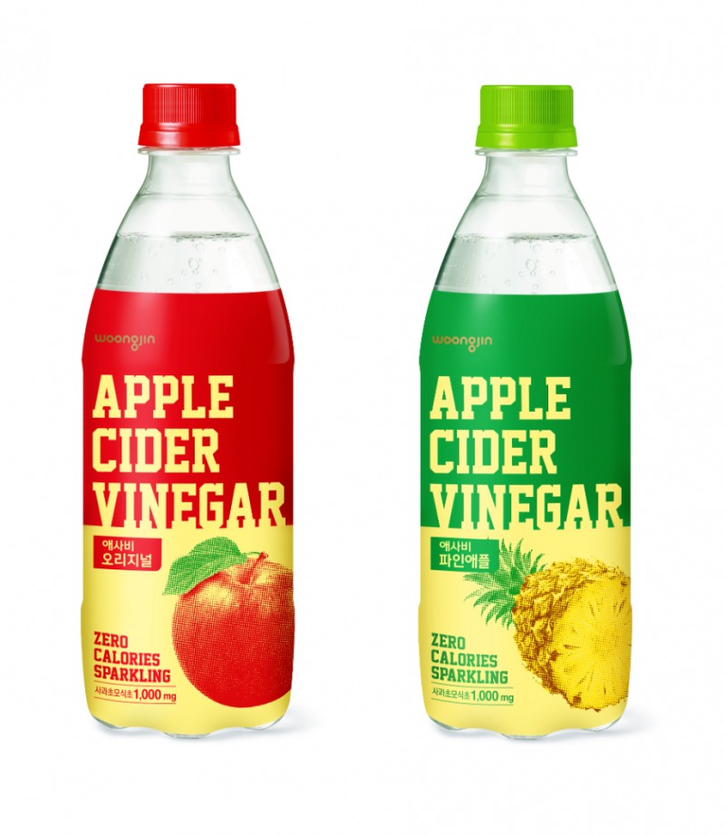 웅진식품, 제로 슈가 스파클링 음료 애사비 2종 출시